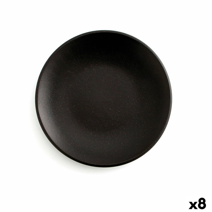 Plochá deska Anaflor Barro Anaflor Carne Argilă arsă Negru Ø 29 cm (8 Unități)