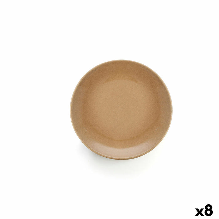 Plochá deska Anaflor Argilă arsă Ceramică Bej (25 cm) (8 Unități)