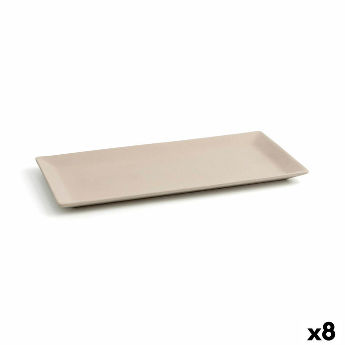 Tavă pentru gustari Quid Mineral Ceramică Bej (15 x 30 cm) (8 Unități)