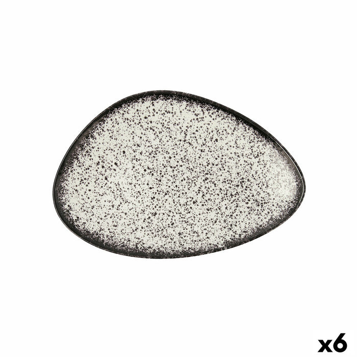 Platou Plat Ariane Rock Triunghiular Negru Ceramică Ø 29 cm (6 Unități)