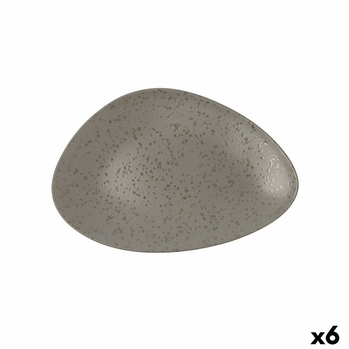 Platou Plat Ariane Oxide Triunghiular Gri Ceramică Ø 29 cm (6 Unități)