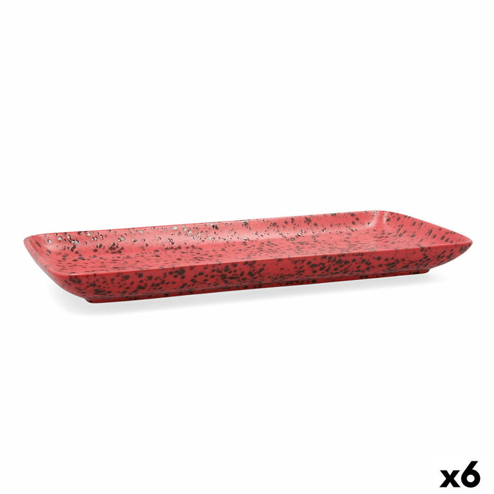 Platou pentru Servire Ariane Oxide Ceramică Roșu (36 x 16,5 cm) (6 Unități)