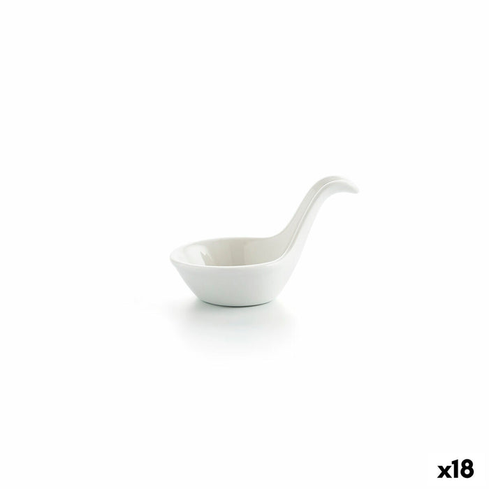 Castron Ariane Alaska 9,6 x 5,9 cm Lingură Mini Ceramică Alb (18 Unități)