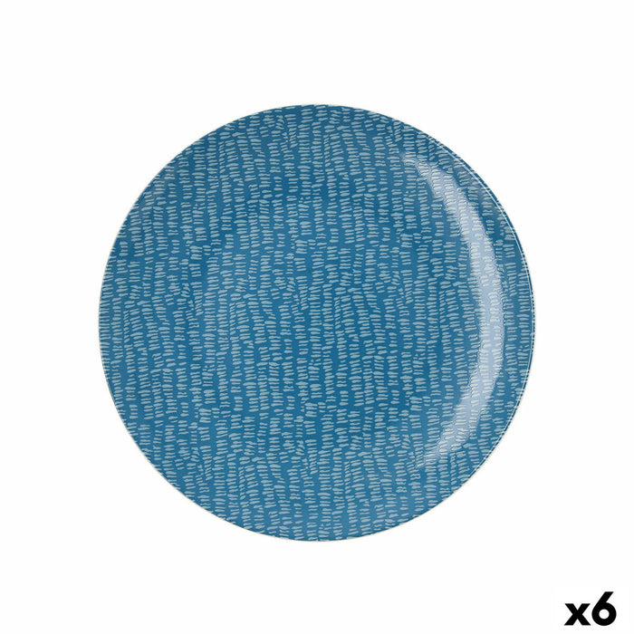 Platou Plat Ariane Ripple Albastru Ceramică 25 cm (6 Unități)