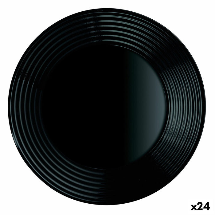 Farfurie Adâncă Luminarc Harena Negru Sticlă (Ø 23,5 cm) (24 Unități)