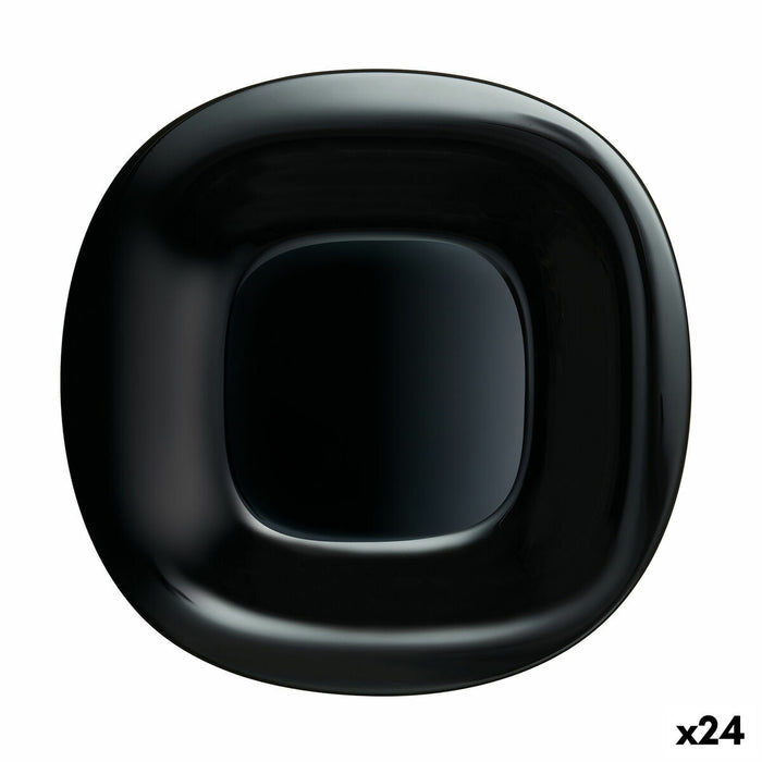 Platou Plat Luminarc Carine Negro Negru Sticlă Ø 26 cm (24 Unități)