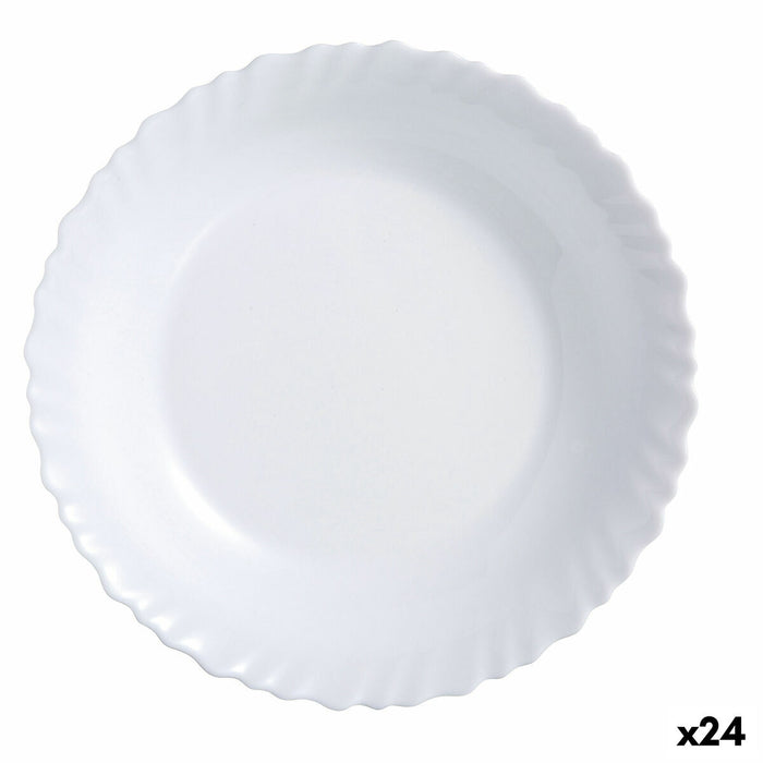 Platou Plat Luminarc Feston Alb Sticlă 25 cm (24 Unități)