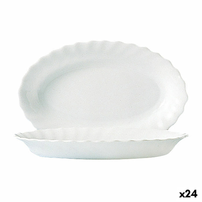 Platou pentru Servire Luminarc Trianon Alb Sticlă (22 cm) (24 Unități)