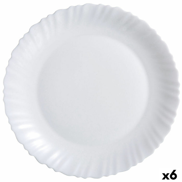 Platou pentru Servire Luminarc Feston Alb Sticlă (Ø 30 cm) (6 Unități)