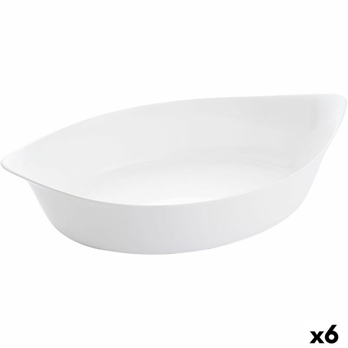 Platou pentru Servire Luminarc Smart Cuisine Oval Alb Sticlă 6 Unități 38 x 22 cm