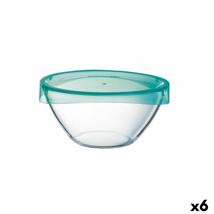 Salatieră Luminarc Keep'n Lagon Transparent Cu Capac Sticlă Ø 17 cm (6 Unități)