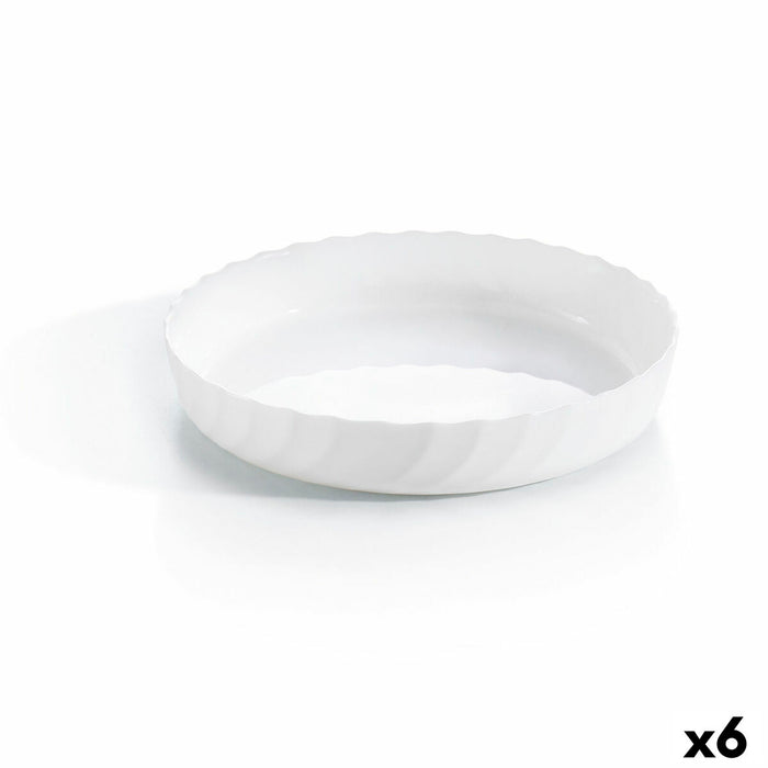 Platou pentru Servire Luminarc Trianon Oval Alb Sticlă (Ø 26 cm) (6 Unități)
