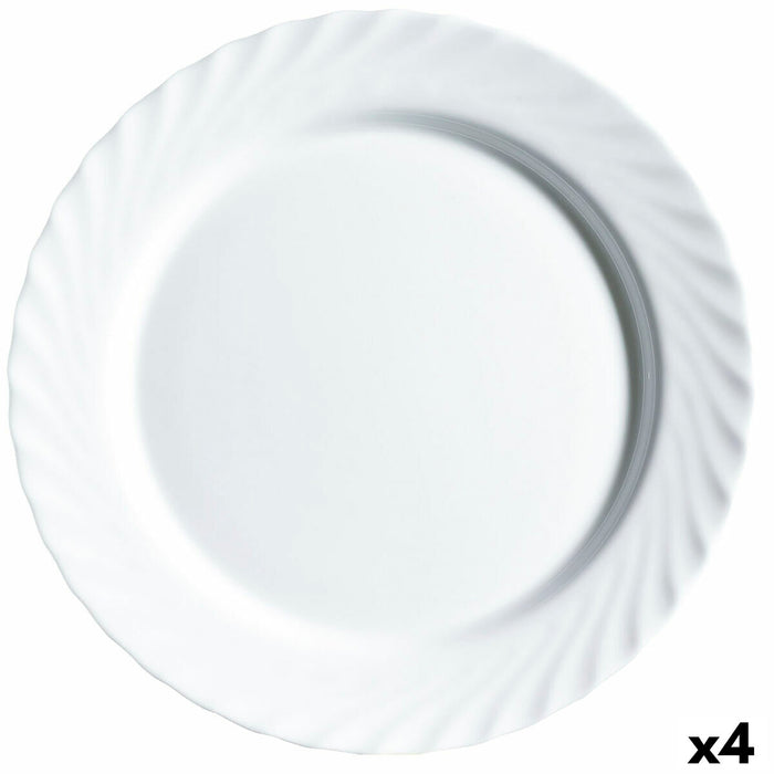 Platou pentru Servire Luminarc Trianon Alb Sticlă (32,5 cm) (4 Unități)
