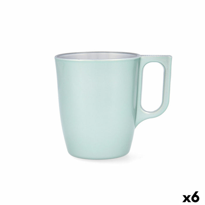 Hrnek Luminarc Flashy Breakfast Mic Dejun Turquoise Sticlă (250 ml) (6 Unități)