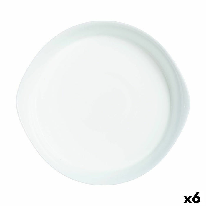 Platou pentru Servire Luminarc Smart Cuisine Rotundă Alb Sticlă Ø 28 cm (6 Unități)