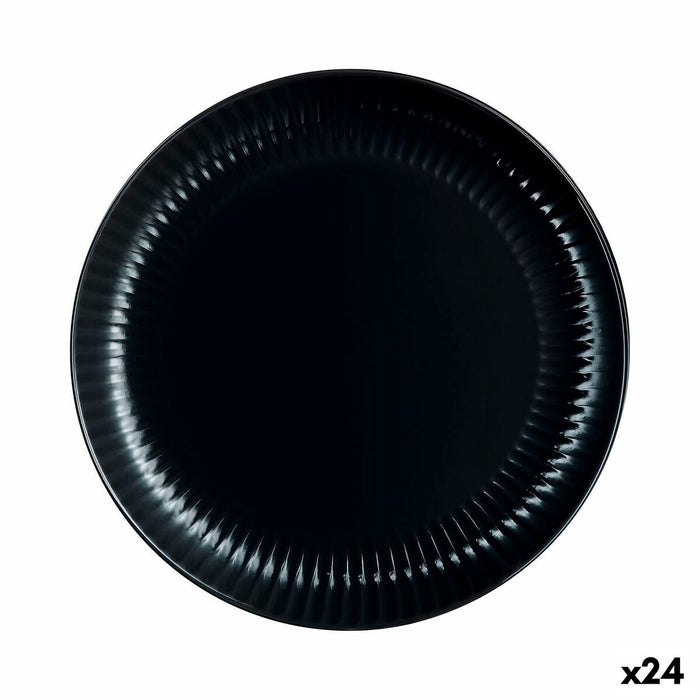 Platou Plat Luminarc Cottage Negru Sticlă 25 cm (24 Unități)