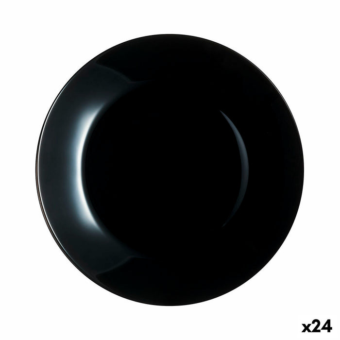 Platou Plat Luminarc Zelie Negru Sticlă 25 cm (24 Unități)