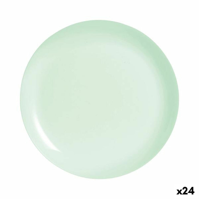 Platou Plat Luminarc Diwali Paradise Verde Sticlă 25 cm (24 Unități)