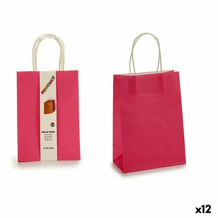 Set de Genți Roz Hârtie 8 x 31 x 15 cm (12 Unități)