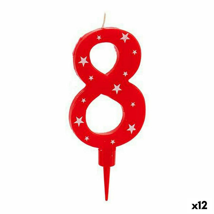 Lumânare Aniversare Numere 8 (12 Unități)