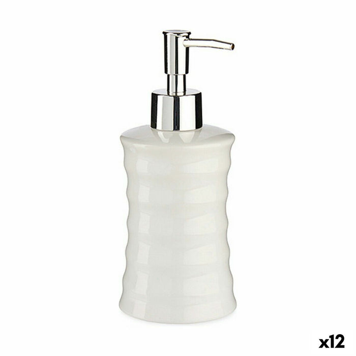 Dozator de Săpun Unde Ceramică Metal Alb (260 ml) (12 Unități)