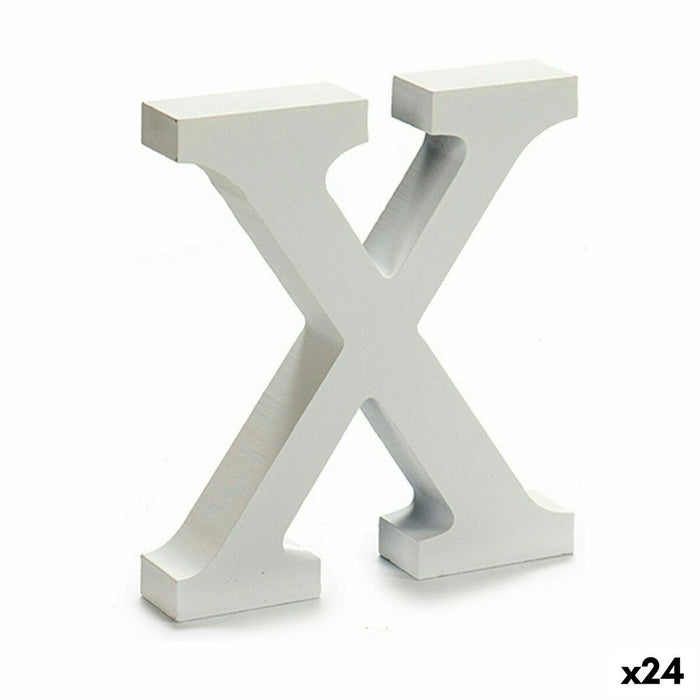 Literă X Lemn Alb (2 x 16 x 14,5 cm) (24 Unități)