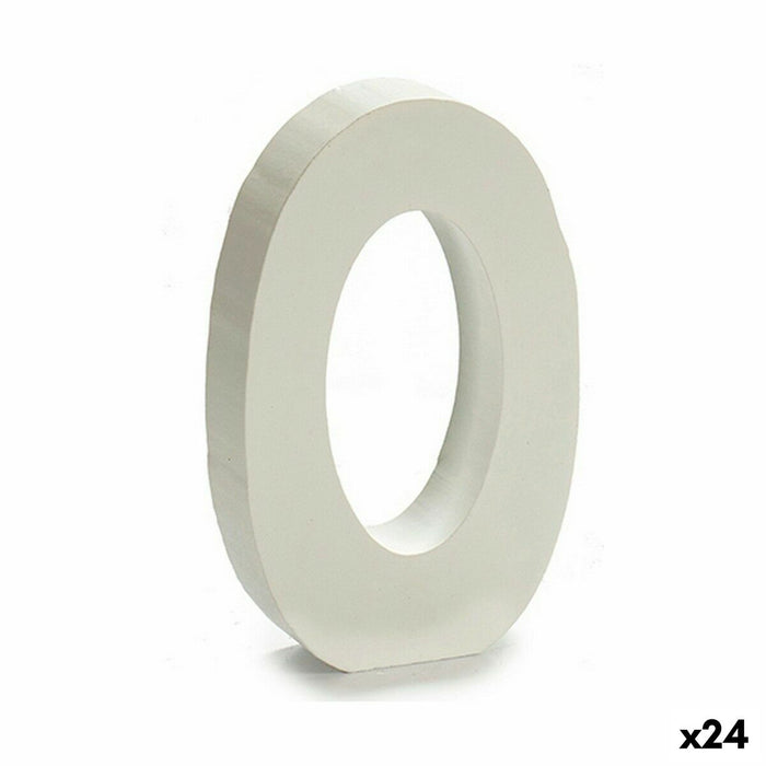 Numere Lemn Alb (2 x 16 x 14,5 cm) (24 Unități)
