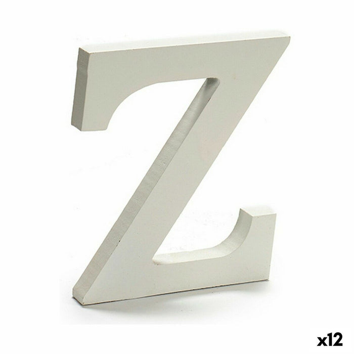 Literă Z Lemn Alb (1,8 x 21 x 17 cm) (12 Unități)
