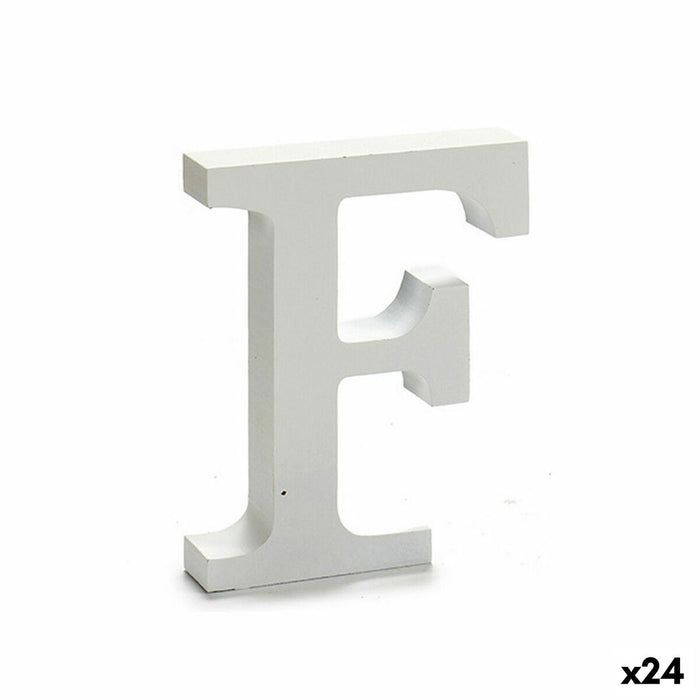 Literă F Lemn Alb (2 x 16 x 14,5 cm) (24 Unități)