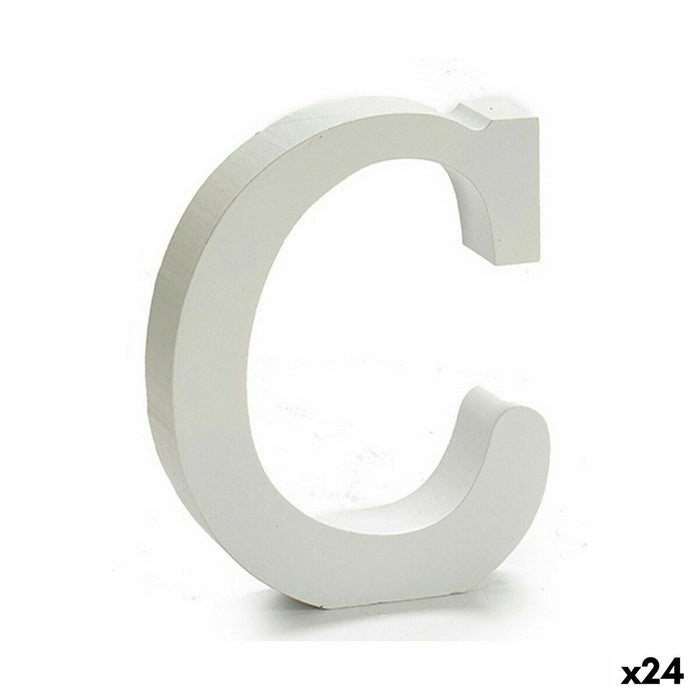Literă C (24 Unități) Alb Lemn 2 x 11 cm