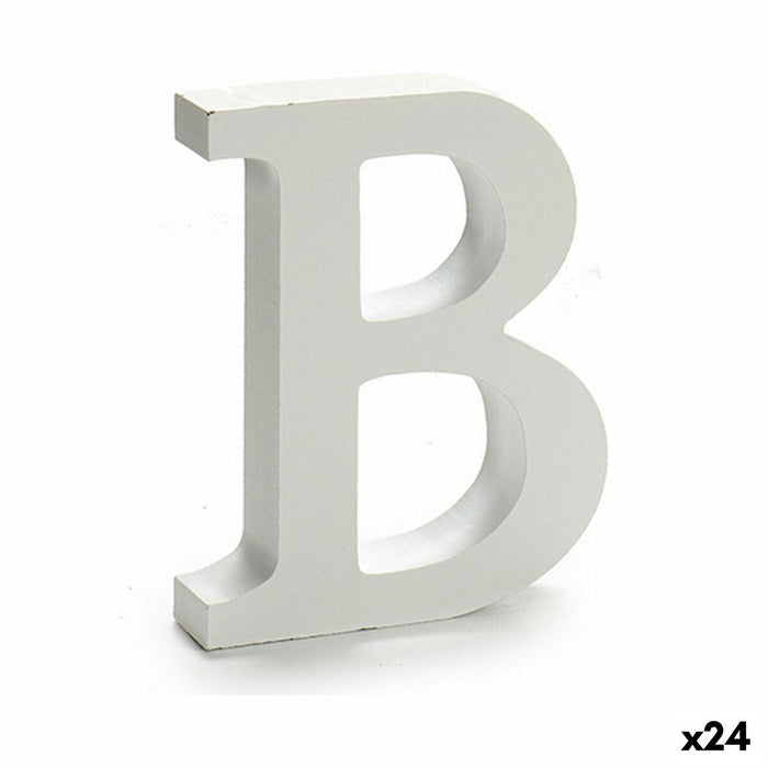 Literă B Lemn Alb (2 x 16 x 14,5 cm) (24 Unități)