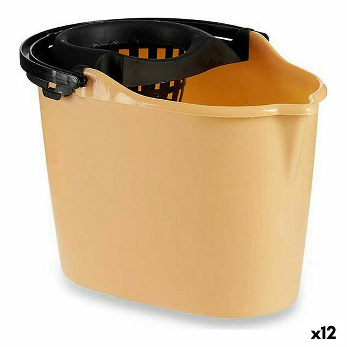 Găleată de Spălat Negru Bej polipropilenă (15 L)