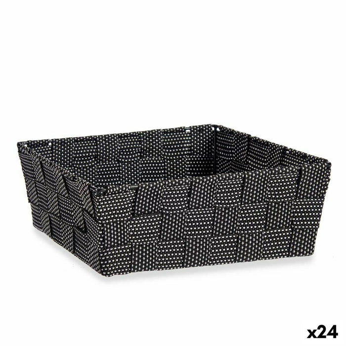 Coș Împletitură Negru Pânză 2,4 L 20 x 8 x 24 cm (24 Unități)