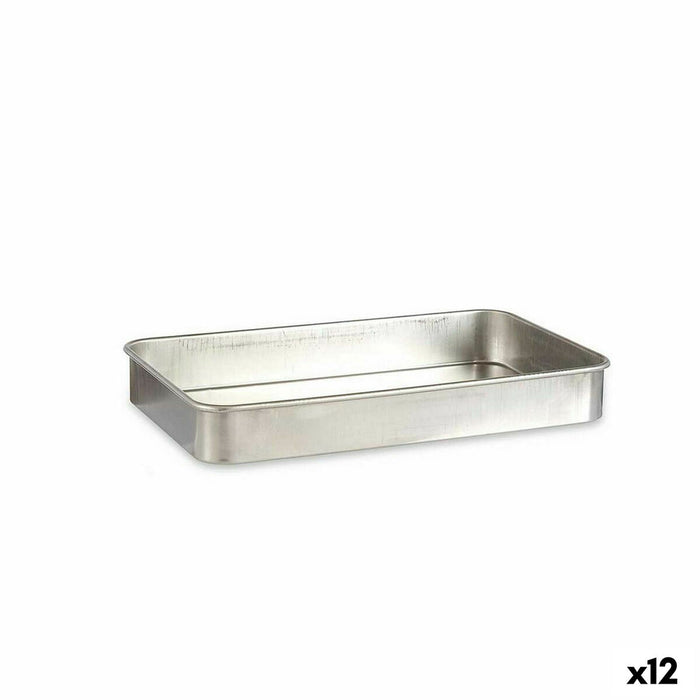 Oală pentru gratinat 32 x 7 x 51,5 cm Argintiu Aluminiu 12 Unități