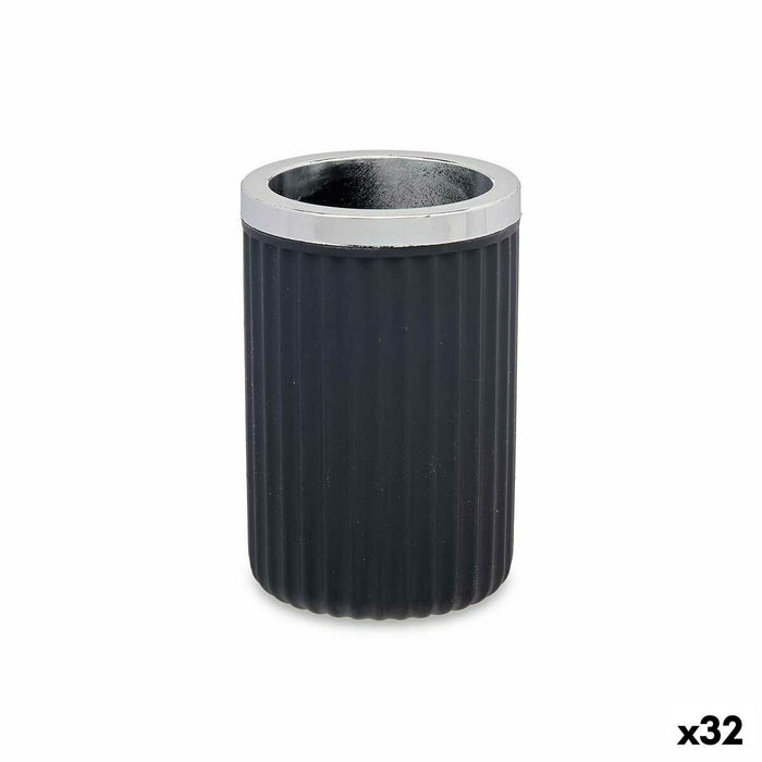 Pahar Suport pentru periuțe de dinți Antracit Plastic 32 Unități (7,5 x 11,5 x 7,5 cm)