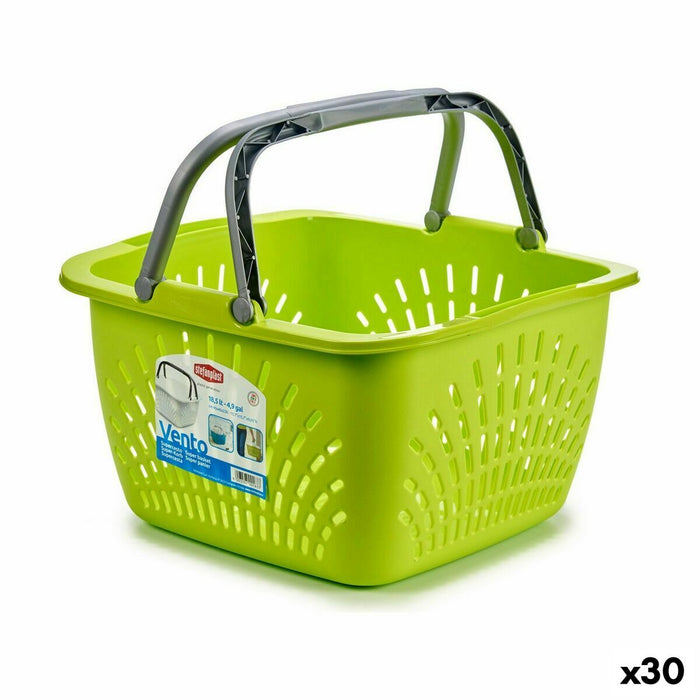 Coș Multifuncțional Stefanplast Cu mânere Plastic 18 L 39 x 21,5 x 39 cm (30 Unități)