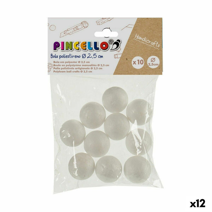 Materiale pentru artizanat Mingi polistiren Ø 2,5 cm Alb 12 Unități