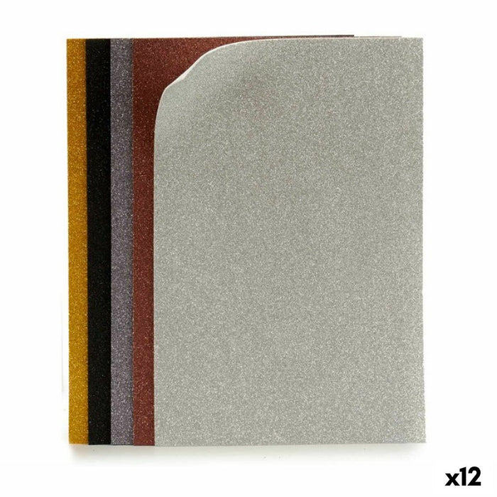 Cauciuc Eva Multicolor Purpurină 65 x 0,2 x 45 cm (12 Unități)