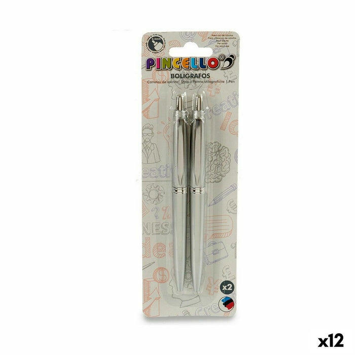 Set de Pixuri 0,5 mm Argintiu (12 Unități)