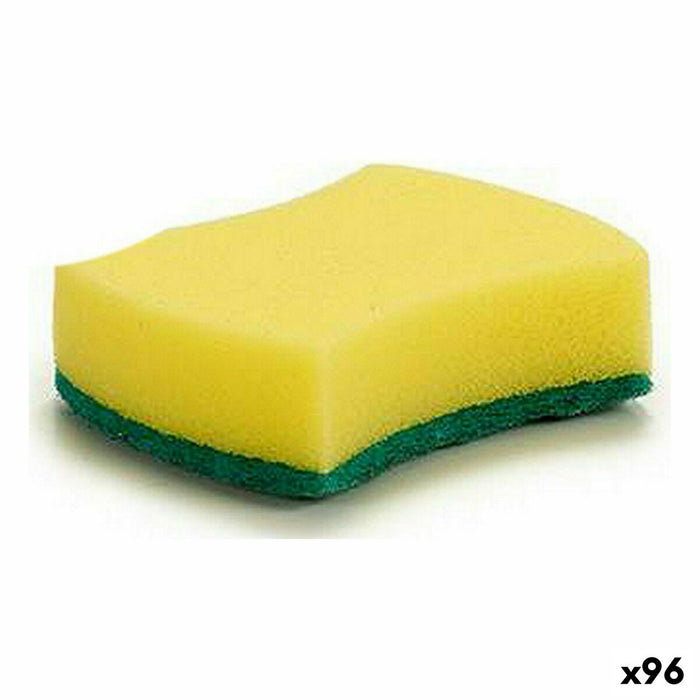 Burete de sârmă Galben Verde Fibre sintetice 10 x 3 x 7,5 cm (96 Unități)