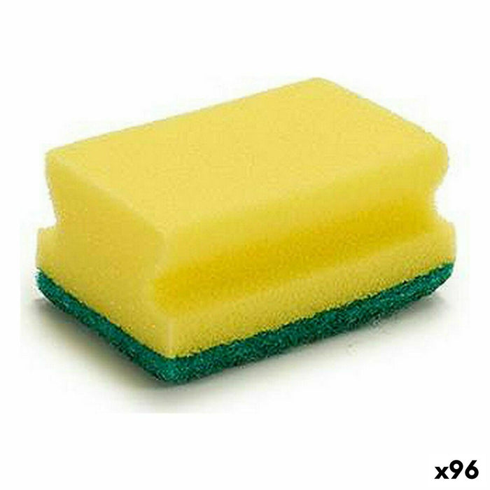 Burete de sârmă Galben Verde Fibre sintetice 4 x 9 x 6,5 cm (96 Unități)