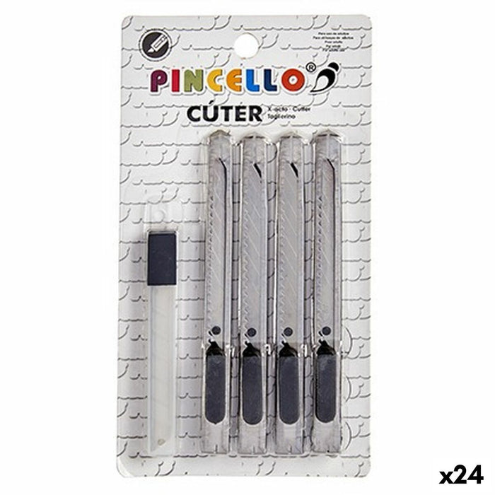 Cutter Set Argintiu Metal Plastic 1,5 x 18,5 x 10 cm (24 Unități)