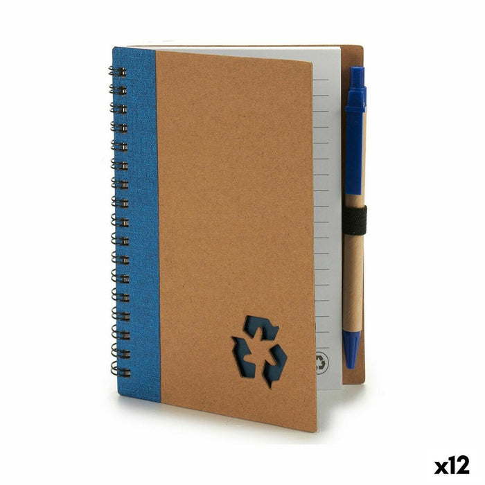 Caiet cu Inele și Pix Carton Reciclat 1 x 16 x 12 cm (12 Unități)