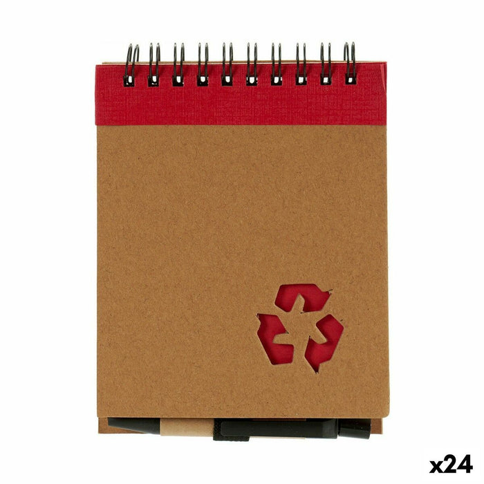 Caiet cu Inele și Pix Carton Reciclat 1 x 10 x 13 cm (24 Unități)