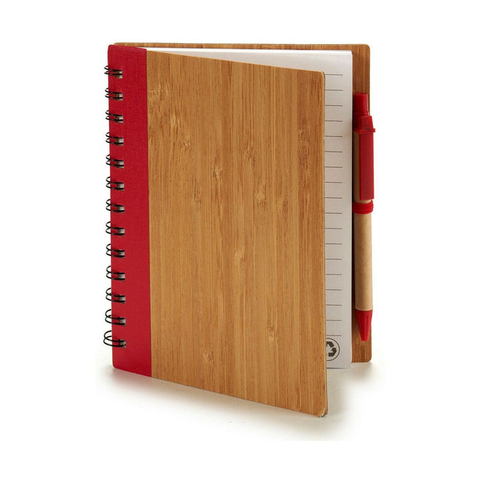Caiet cu Inele și Pix Bambus 1 x 18 x 14 cm (12 Unități)