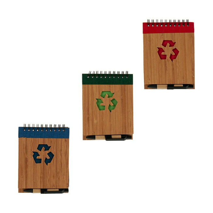 Caiet cu Inele și Pix Bambus 1 x 10 x 13 cm (24 Unități)