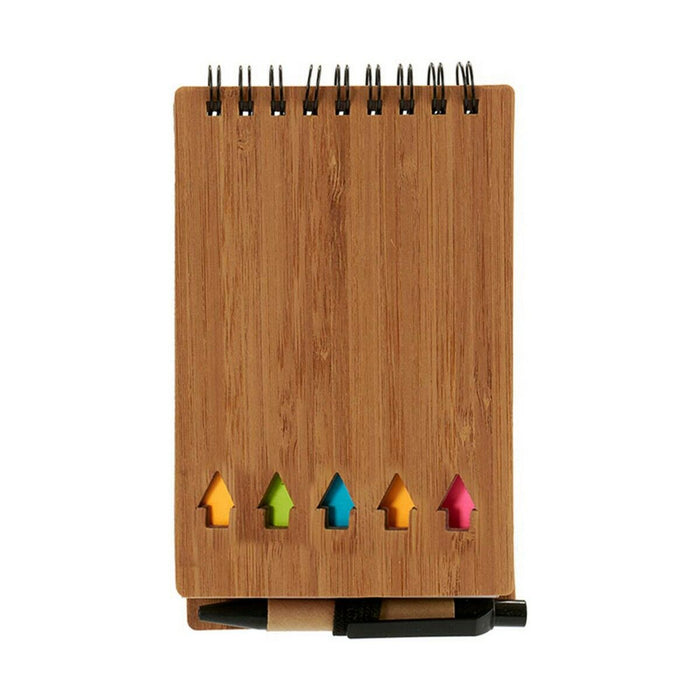 Caiet cu Inele și Pix Bambus Maro 1 x 14,5 x 9 cm (24 Unități)