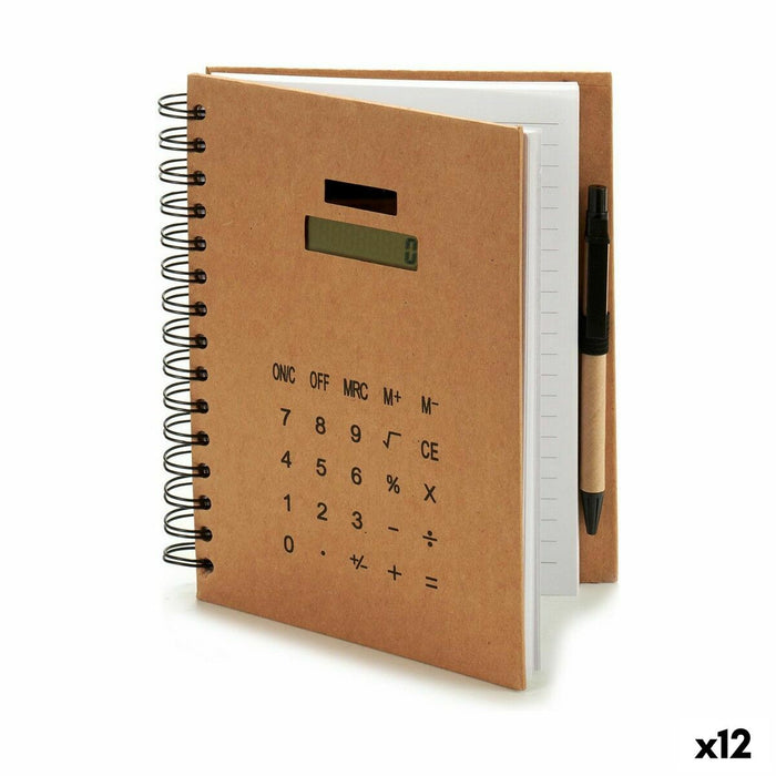 Caiet cu Inele și Pix Calculator 2,5 x 21 x 18 cm (12 Unități)