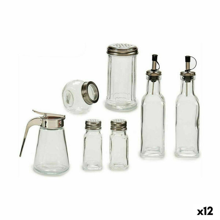 Condiment container set Argintiu Metal (12 Unități)