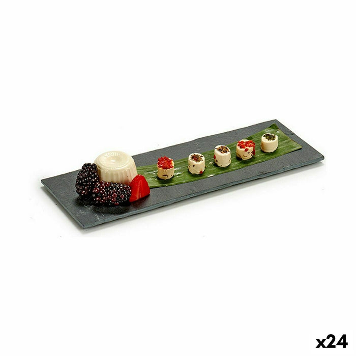 Tavă pentru gustari Negru Slate 30,3 x 0,5 x 10 cm (24 Unități)